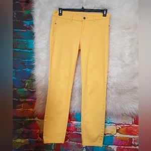 NY & Co Yellow Ankle Cropped Legging Pants Size 8